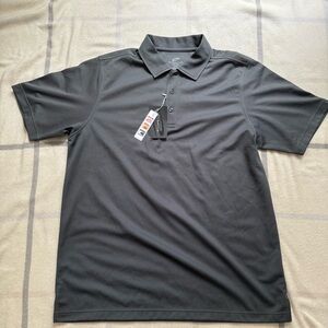 Men's Dark Charcoal Black Polo Shirt Size Large